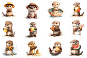 Summer Playful Otter Pups Clipart, an Illustration by Dream Creation (Thumbnail 5 of 6)