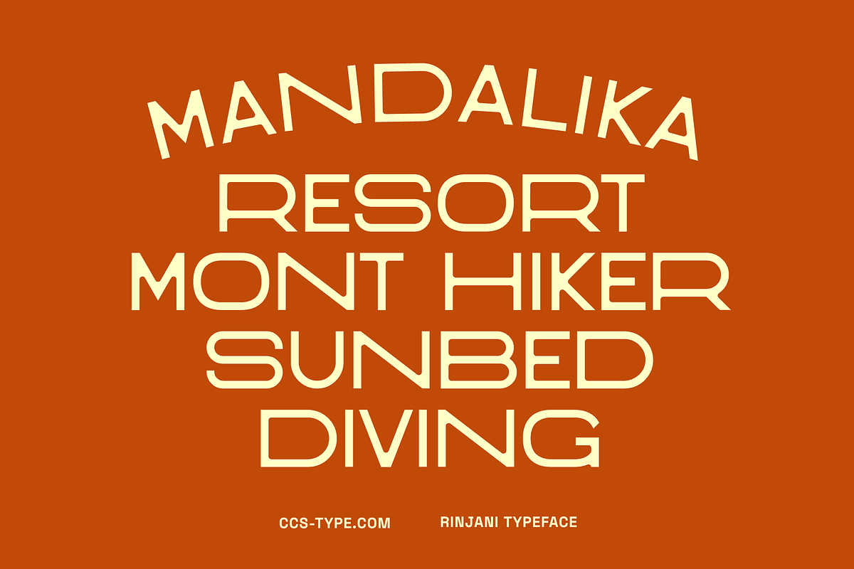 Rinjani Sans - Wide Stretch Typeface, a Sans Serif Font by CCS Type (Photo 6 of 19)