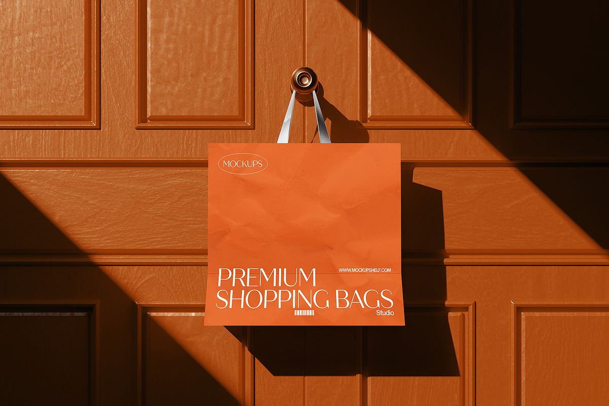 Premium Paper Shopping Bag Mockup, a Packaging Mockup by MockupShelf (Photo 4 of 6)