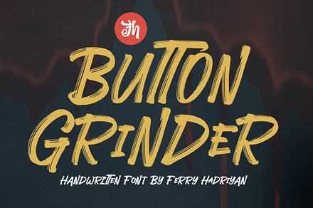 Button Grinder - Display Font, a Script Font by FHFont