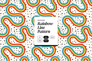 Rainbow Line Pattern, a Pattern Graphic by Neermana