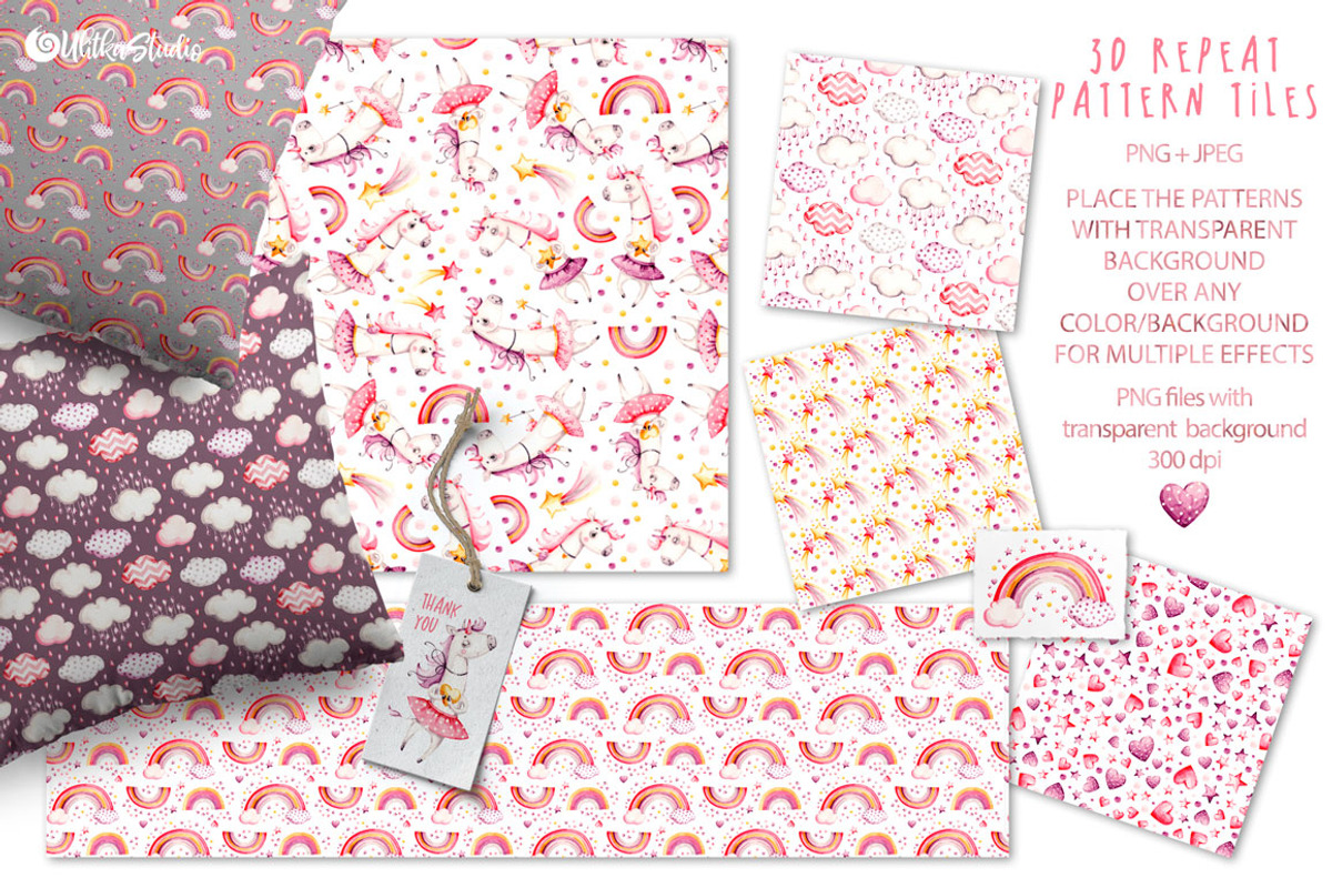 Unicorns Life. Watercolor collection, an Animal Illustration by UlitkaStudio (Photo 19 of 29)
