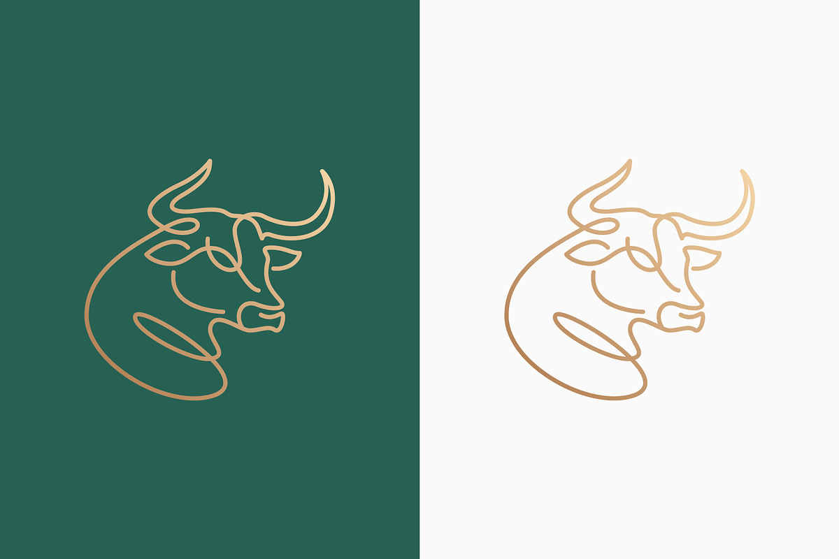 Bull Head Logo Continuous Line Draw, a Branding & Logo Template by Signatoro