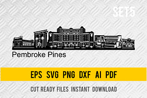 Pembroke Pines City Skyline SVG