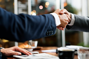 Business people handshaking stock photo containing agreement and business, a Business Photo by rawpixel