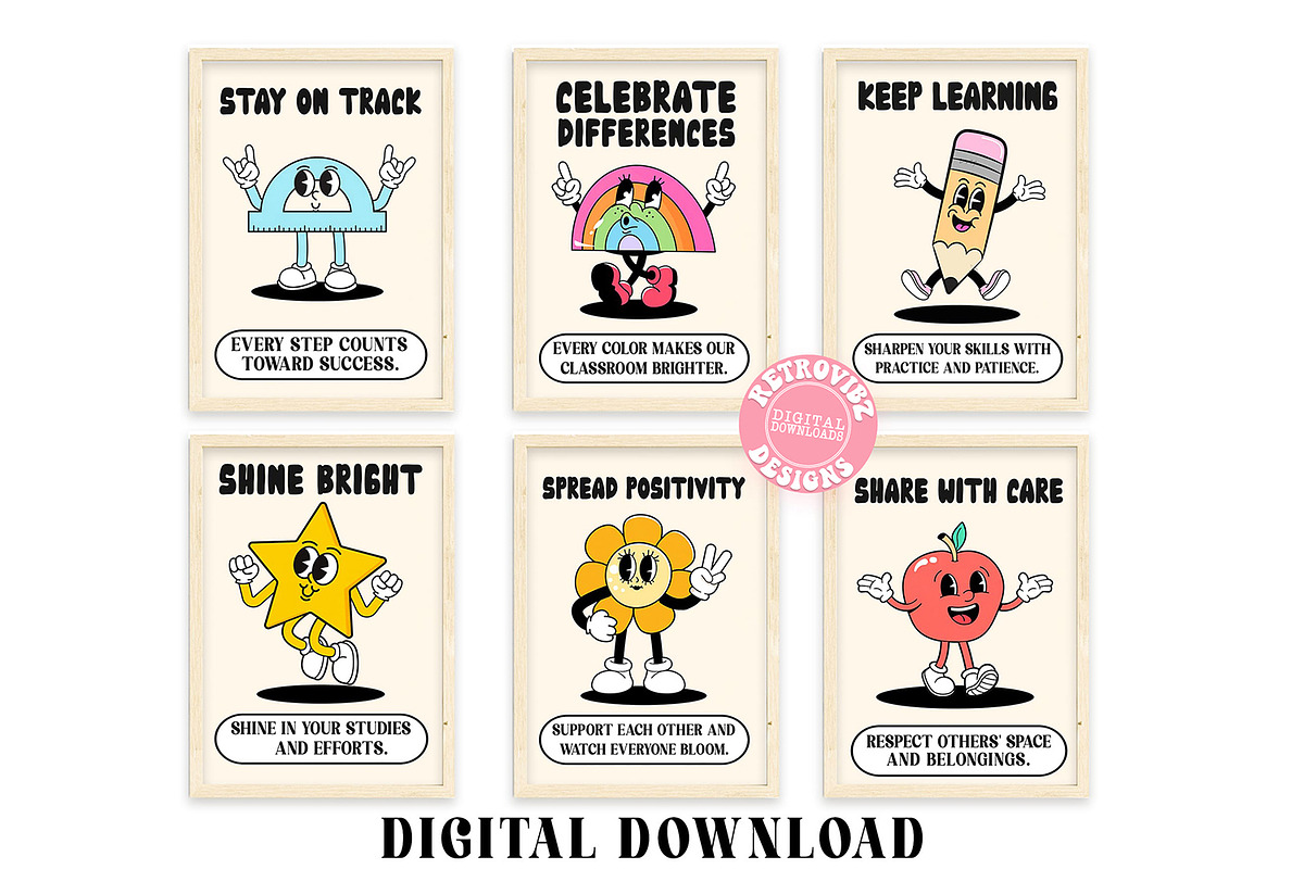 Classroom Posters Mega Bundle Prints, a Graphic by RETROVIBZDESIGNS (Photo 2 of 7)