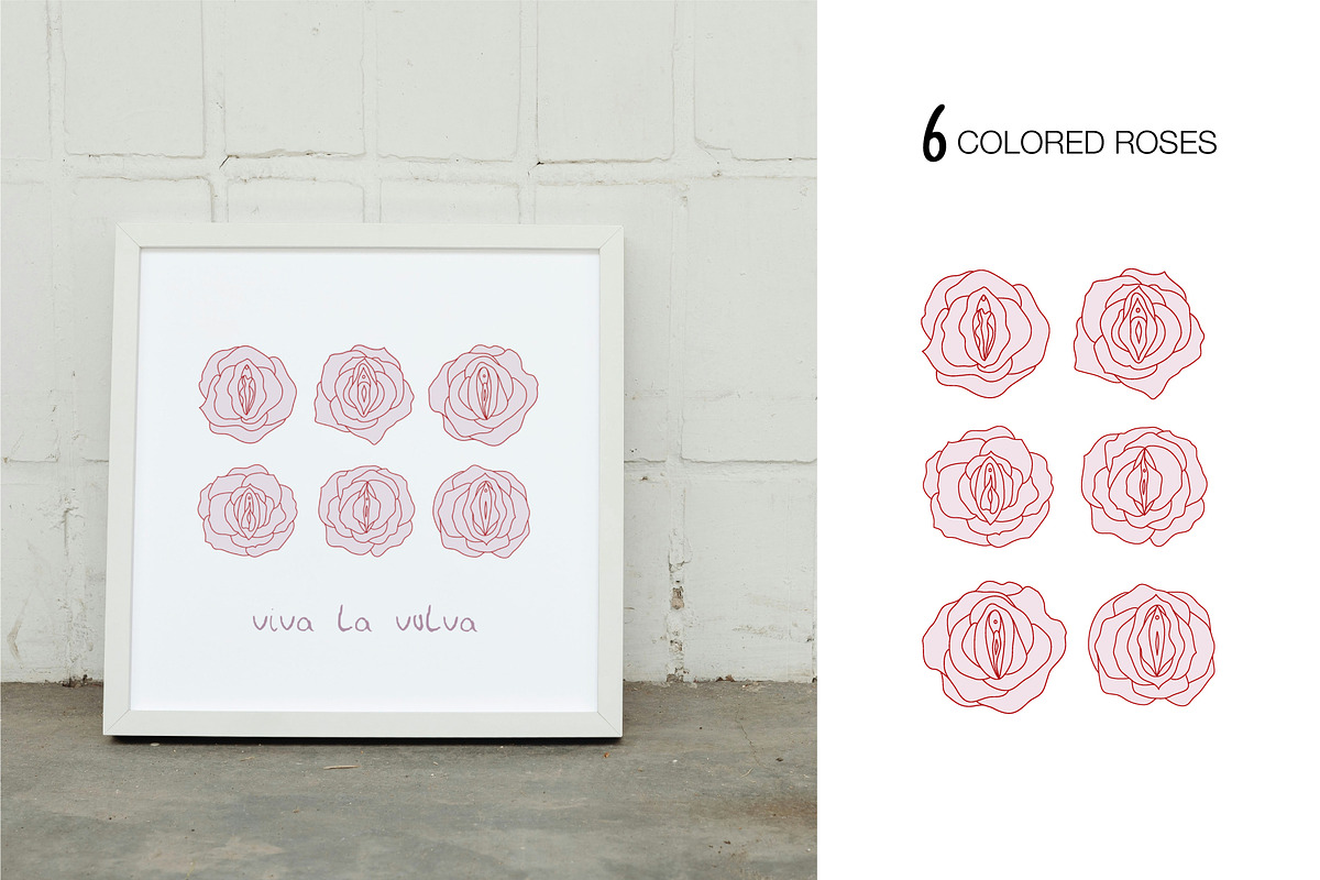 Viva la vulva vector collection, a Healthcare Illustration by yabluko_draws (Photo 3 of 7)