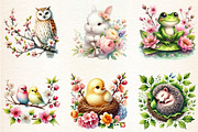 WAtercolor Spring Animals Clipart, a Seasonal Illustration by DreamArtGraphic (Thumbnail 3 of 4)