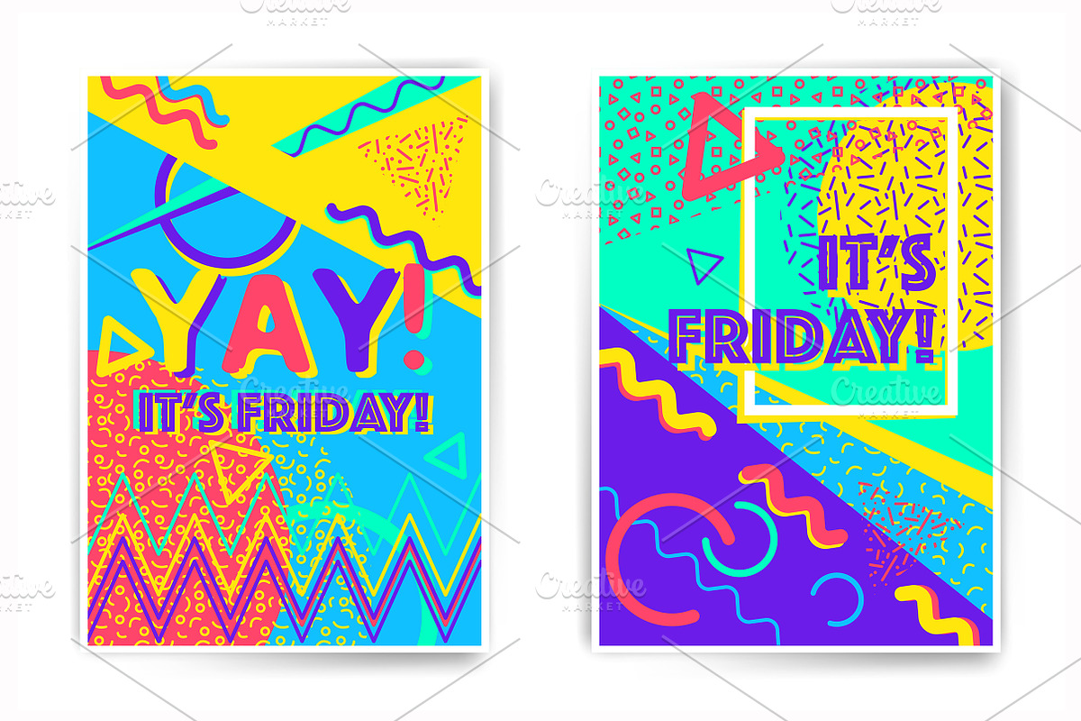 Poster Bundle, Memphis style, a Texture Illustration by OKart.studio (Photo 2 of 5)