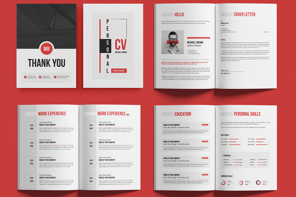 Modern CV and Portfolio Template, a Brochure Template by MightyDesign (Photo 3 of 7)