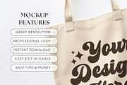 Natural Tote Bag Mockup, Flat Lay, a Merchandise Mockup by OniriqveDesigns (Thumbnail 2 of 3)