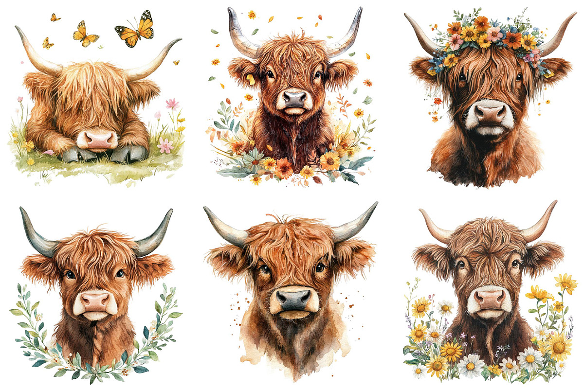 Watercolor Spring Peeking Animal Cli, an Illustration by DreamPrint404 (Photo 5 of 6)