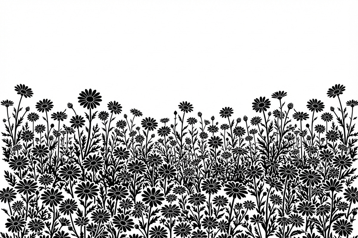 60 Daisy Flower Field Silhouette, a Seasonal Illustration by Amazin_art (Photo 4 of 22)