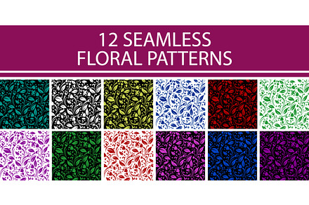 12 floral seamless patterns