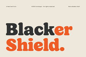 Blacker Shield - Retro Modern Serif, a Serif Font by Variatype