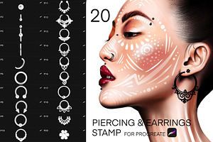 Procreate Piercing & Earrings Stamp