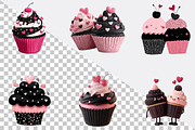 Funny Valentine’s Day Cupcake Clipar, an Illustration by SVGArt (Thumbnail 8 of 8)
