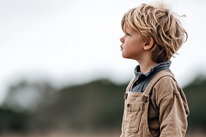 Thoughtful young farmer boy, a Person Photo by MistyDay