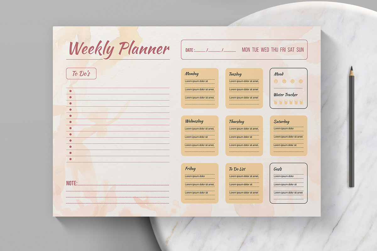 Weekly Planner Layout