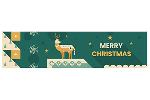 Merry Christmas banner, a Decorative Illustration by Creative Backgrounds