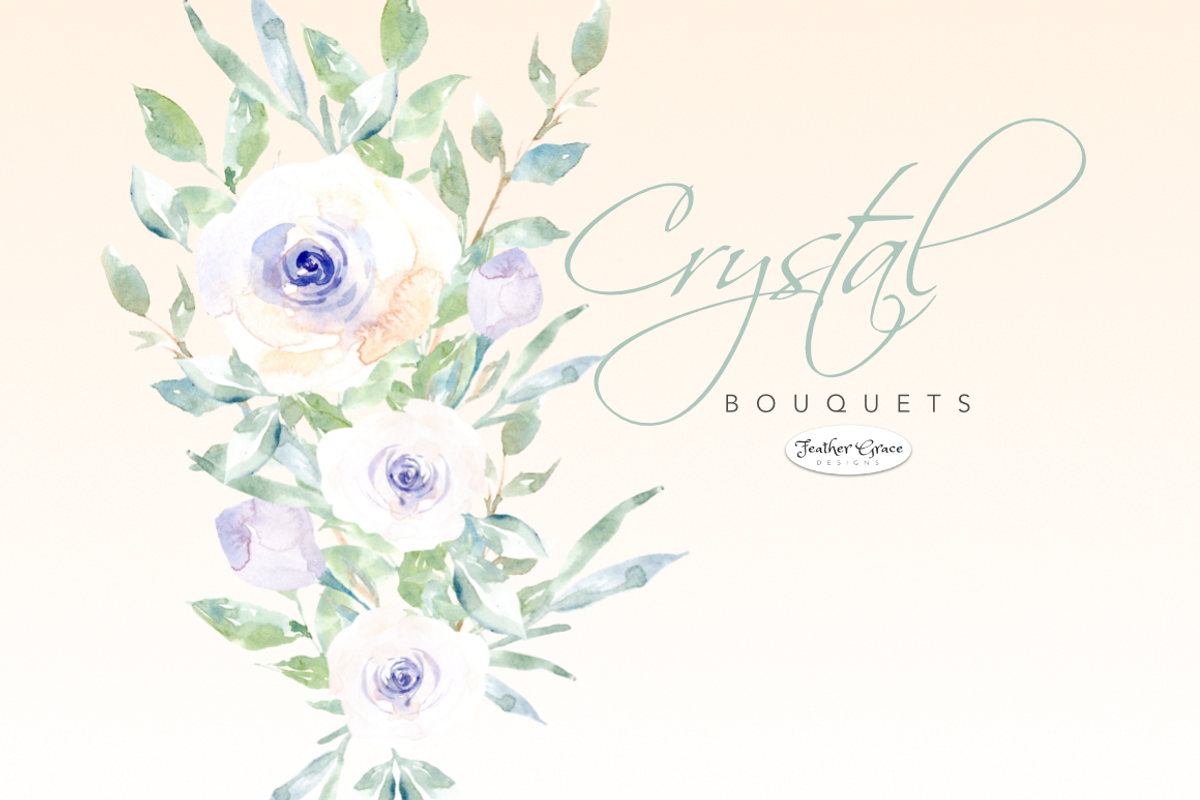 White Watercolor Florals & Bouqets, an Illustration by Feather Grace Designs (Photo 5 of 14)