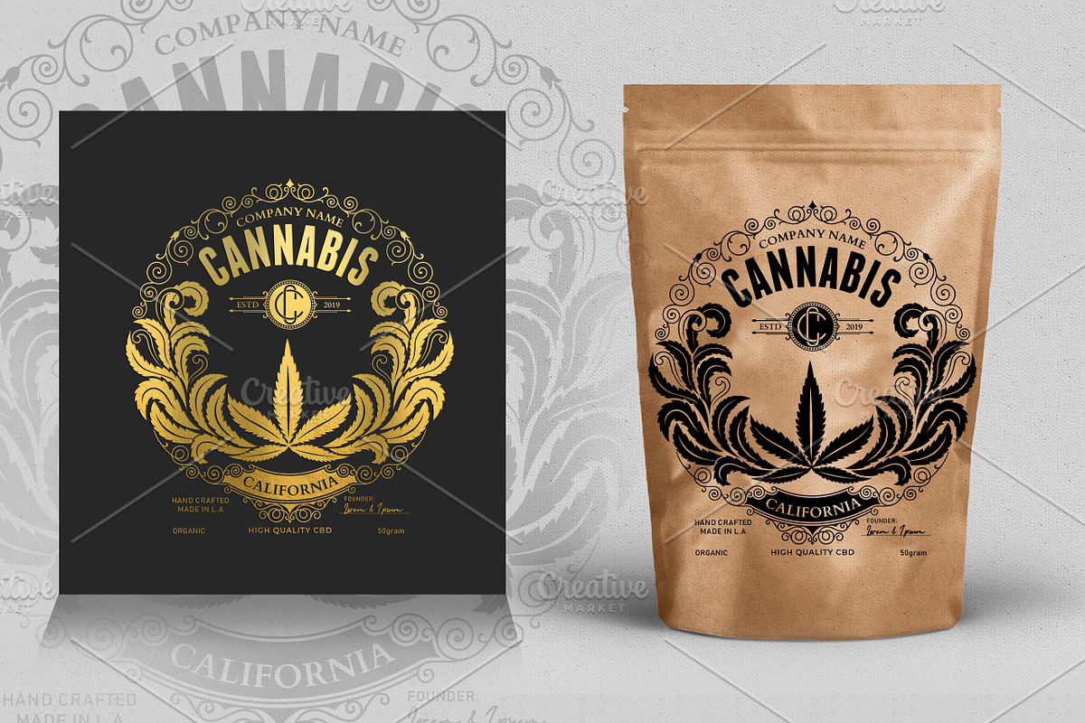 Cannabis Label Logo, a Branding & Logo Template by Shwet Art (Photo 1 of 6)