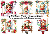 Christmas Fairy on Swing Sublimation, a Seasonal Illustration by Libby Wishes (Thumbnail 1 of 5)