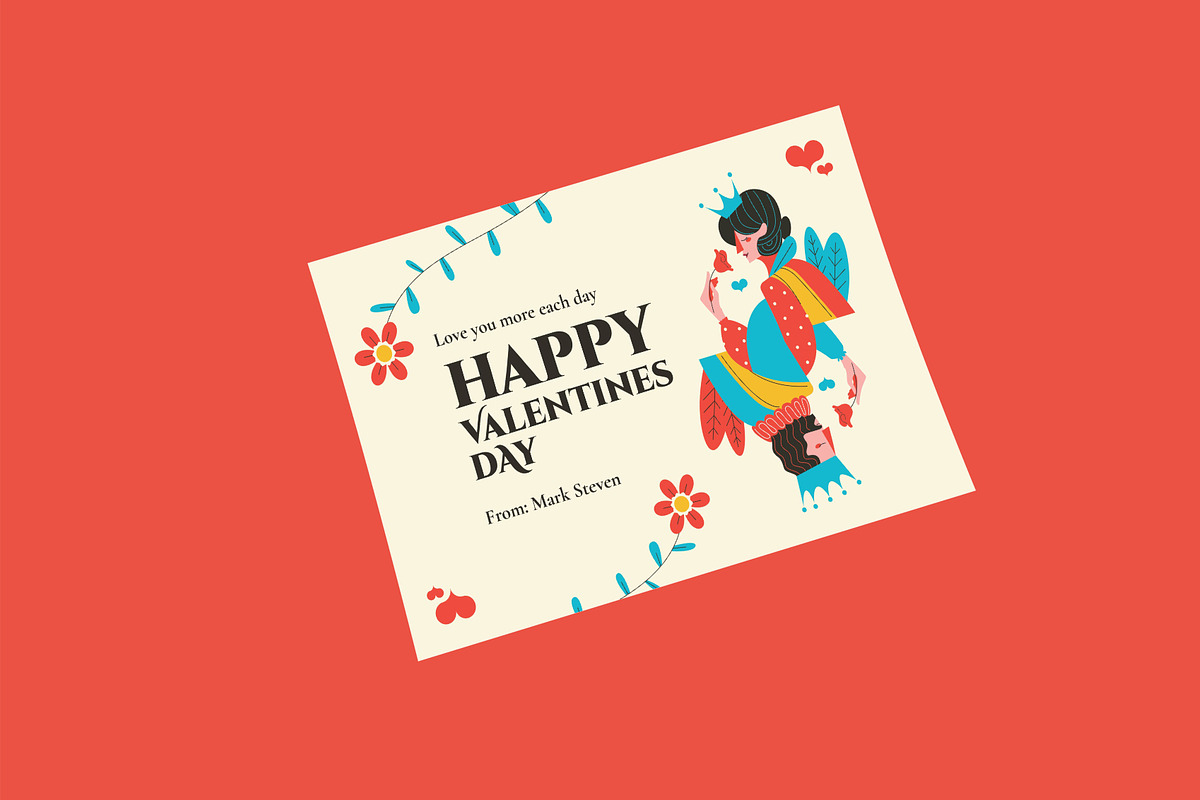 Valentine Days Greeting Card, a Card Template by Neermana (Photo 2 of 4)