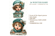Winter Baby Clipart JPG, a Seasonal Illustration by Memories By Lea (Thumbnail 2 of 20)