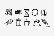 New Year Doodle Illustration Element, an Object Graphic by SLAB! Design (Thumbnail 3 of 3)