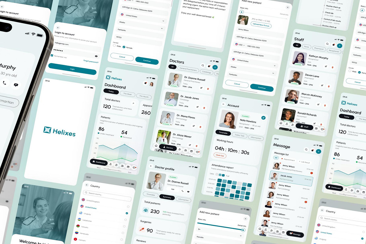 Helixes - Multipurpose Healthcare, an UI Kit Template by Creative Perspective (Photo 2 of 9)