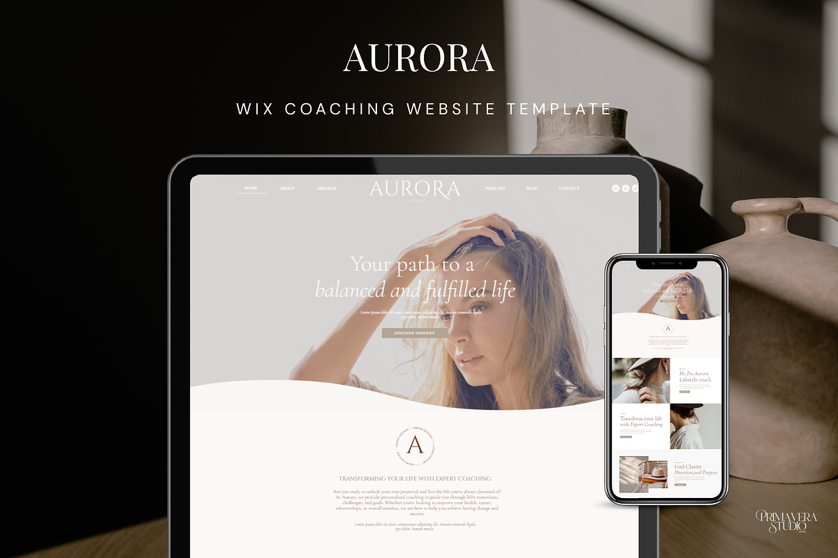 Wix Coaching Website Template, a Wix Template by Primavera Studio Design (Photo 1 of 9)