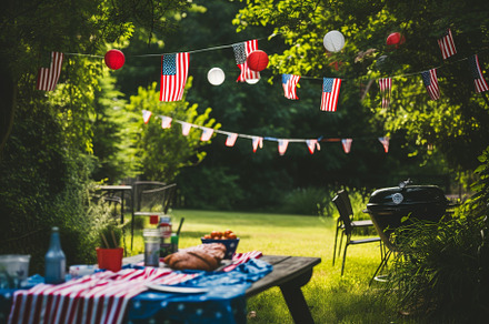 A picnic table covered in vibrant Am, a Photo by Iftikhar Alam