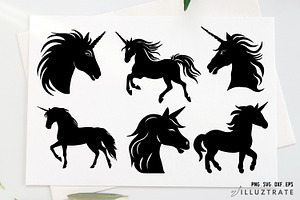 Unicorn Silhouette SVG Cut Files