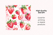 Strawberry Milk Seamless Patterns, a Pattern Graphic by Anna Design Studio (Thumbnail 4 of 6)