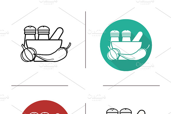 Spices Icons. Vector