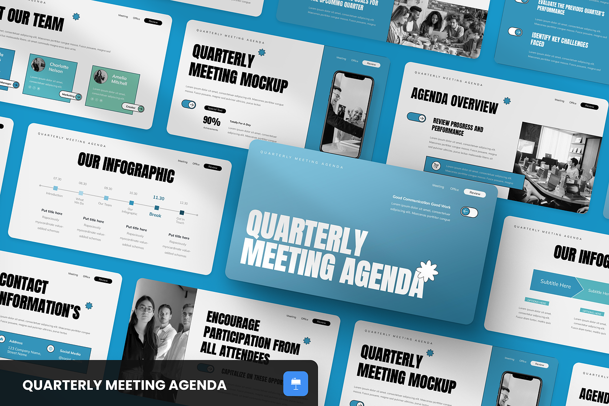 Quarterly Meeting Agenda, a Presentation Template by SquidPixey (Photo 1 of 6)