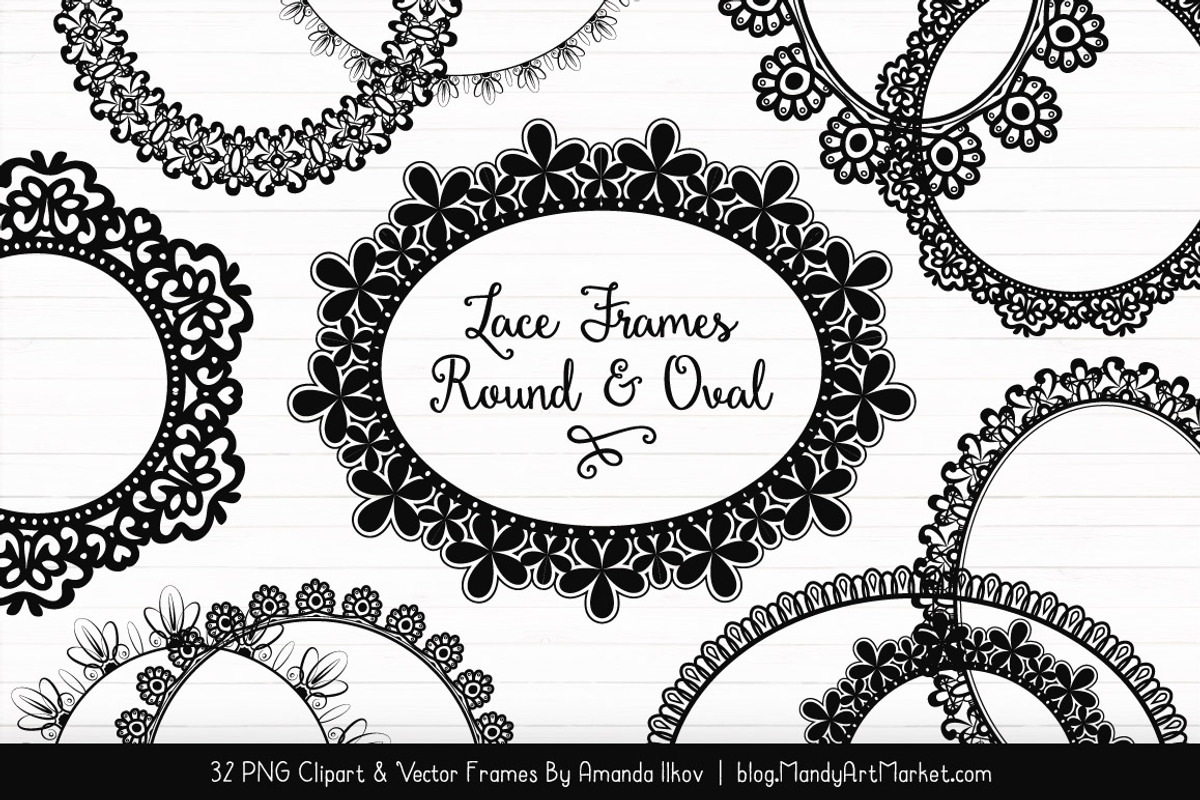 Black Round Lace Frames, an Illustration by Amanda Ilkov (Photo 1 of 5)