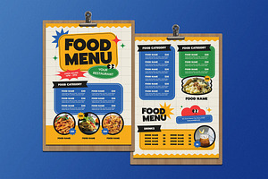 Yellow Retro Food Menu, a Flyer Template by Aiyari Graphic