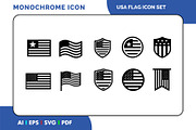 USA Flag Simple Black Icon, a Solid Icon by Fontmine Studio (Thumbnail 1 of 3)