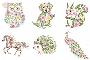 Spring Floral Animals PNG Clipart., an Animal Illustration by KennedyStudio (Thumbnail 3 of 5)