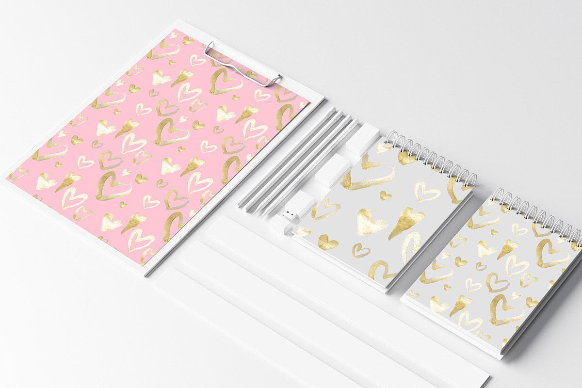 Golden hearts 2 seamless pattern, a Pattern Graphic by kizi (Photo 4 of 4)