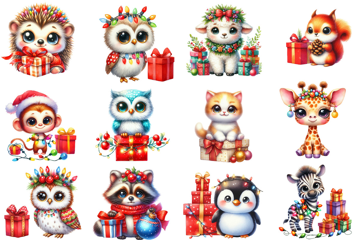 Funny Christmas Animals CLIPART, an Illustration by Designworld (Photo 2 of 4)