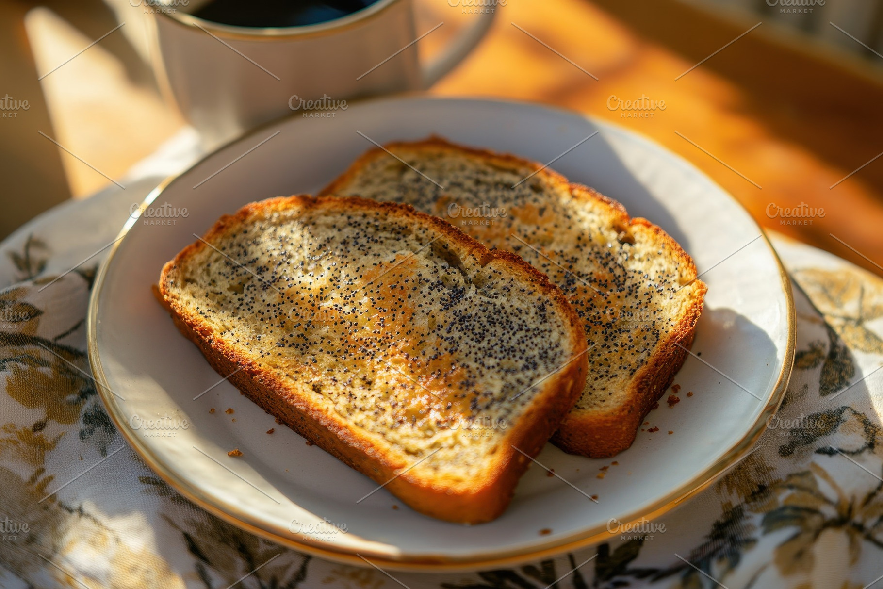 Delicious toasted slices of poppy, a Photo by Pavel_design