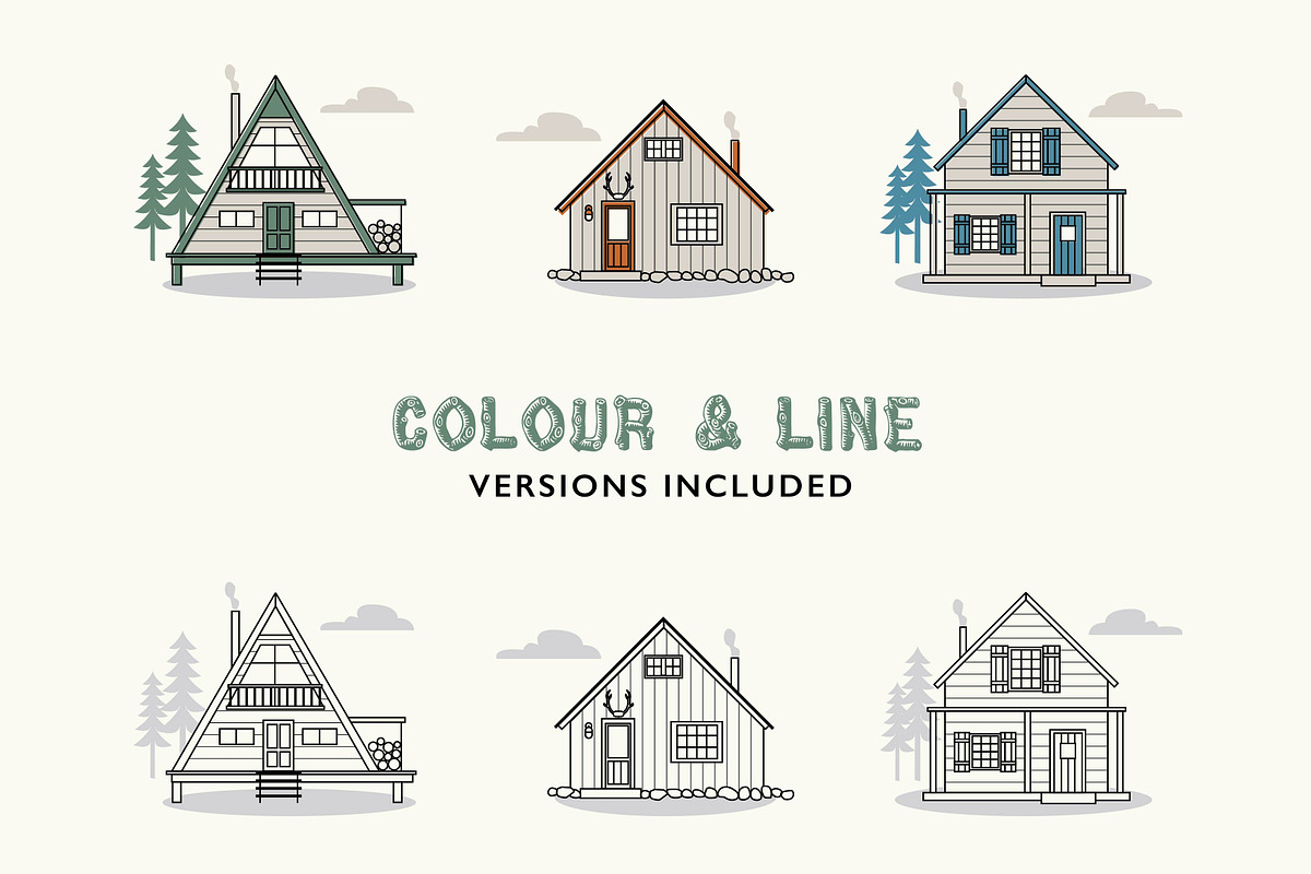 Cabin Vector Illustrations, an Illustration by the cabin supply co (Photo 2 of 3)