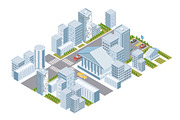 flat isometric city set, an Object Graphic by Mary P (Thumbnail 1 of 4)