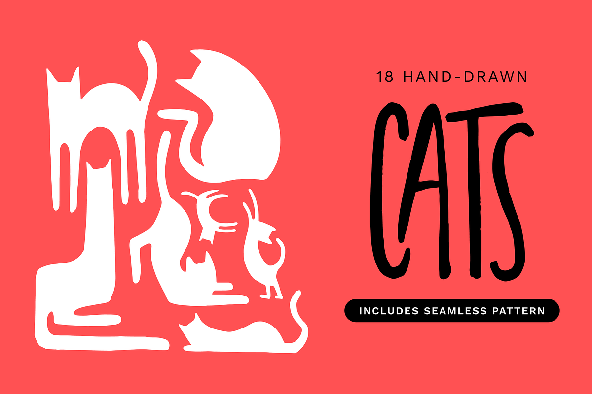 Hand-Drawn Cat Illustrations, an Animal Illustration by nyulpsd (Photo 1 of 5)