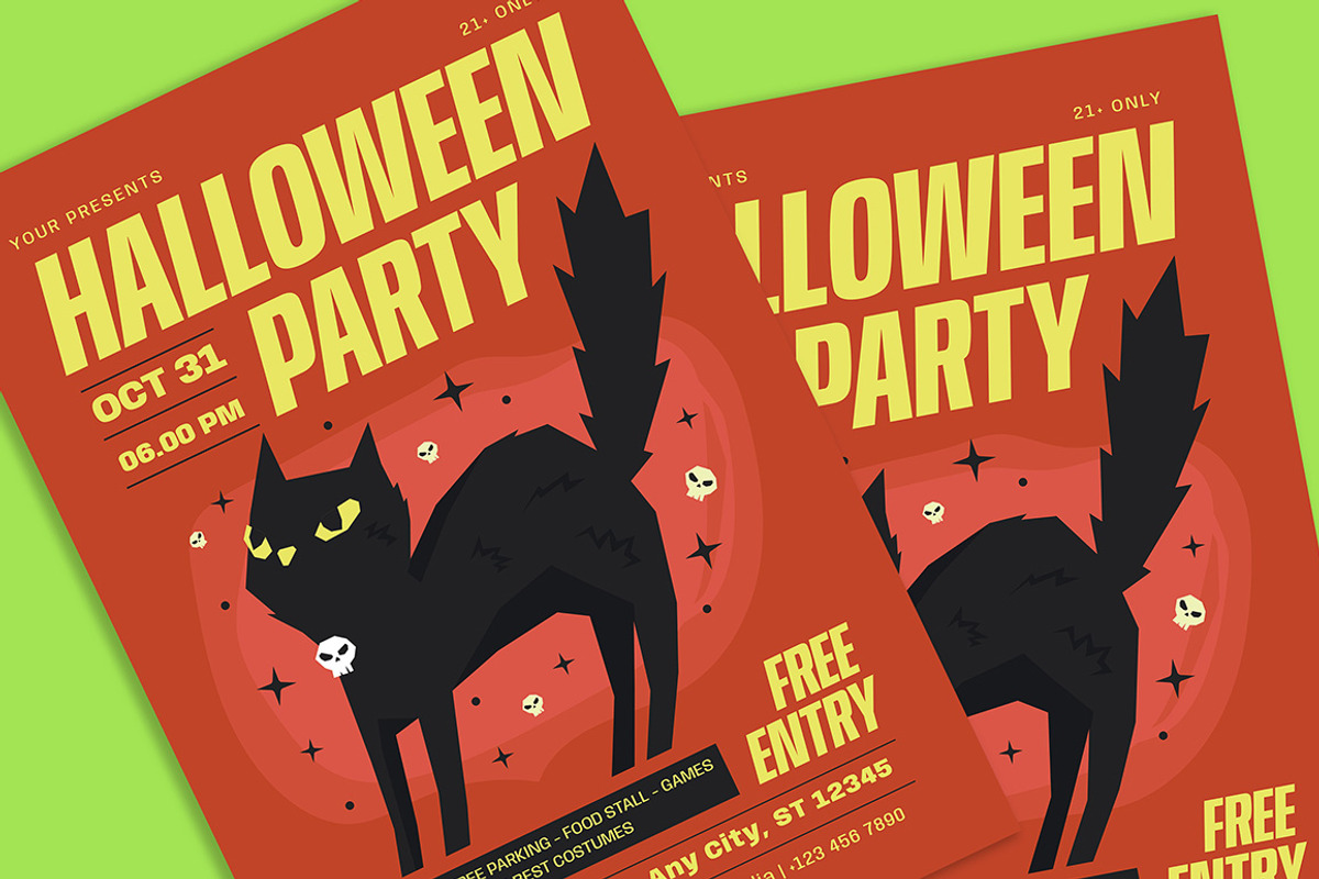 Halloween Party Flyer, a Flyer Template by Gumico Studio. (Photo 3 of 3)