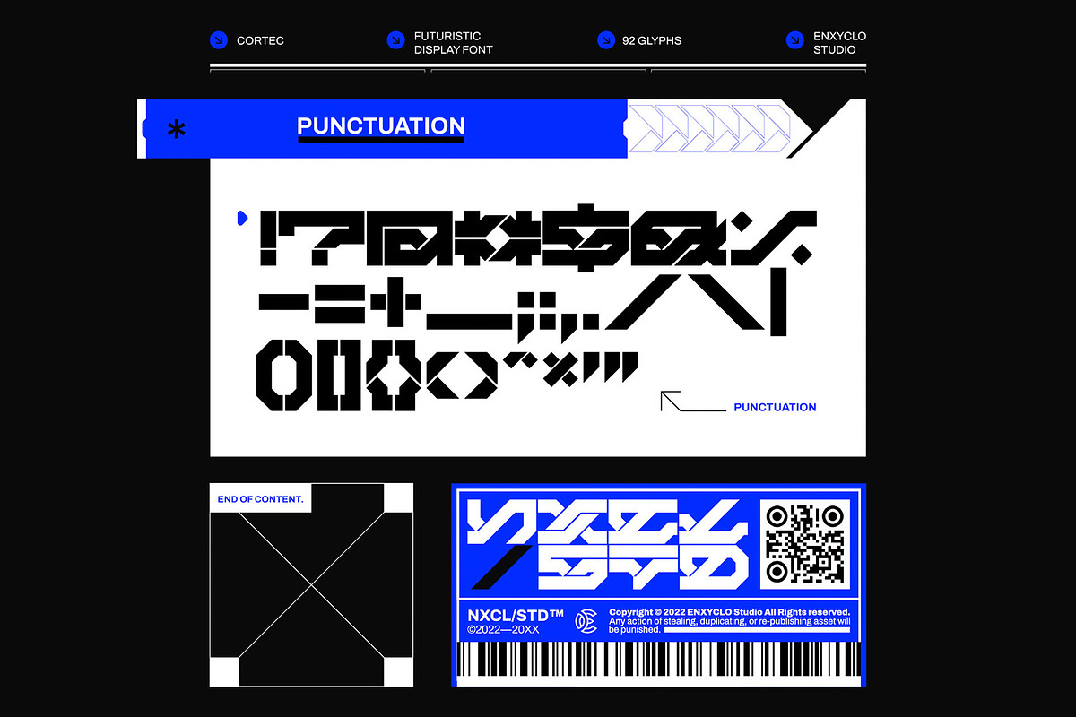 Cortec - Cyberpunk Font, a Sans Serif Font by Enxyclo Studio (Photo 3 of 4)