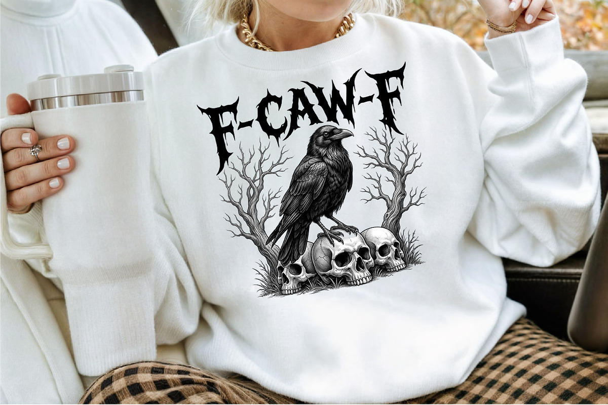 Crow Raven PNG, F-CAW-F Funny, a Work Illustration by Sublimation Artist (Photo 2 of 9)